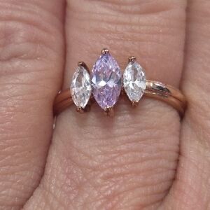 Elegant‎ Purple and Rose Gold Women's Ring